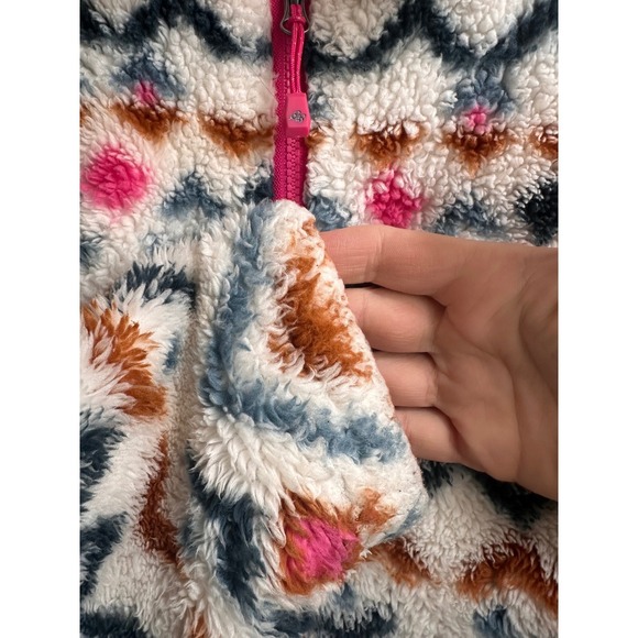 Eddie Bauer Sherpa Fleece Pullover Sweater Geometric Print Women's XL - Picture 3 of 5